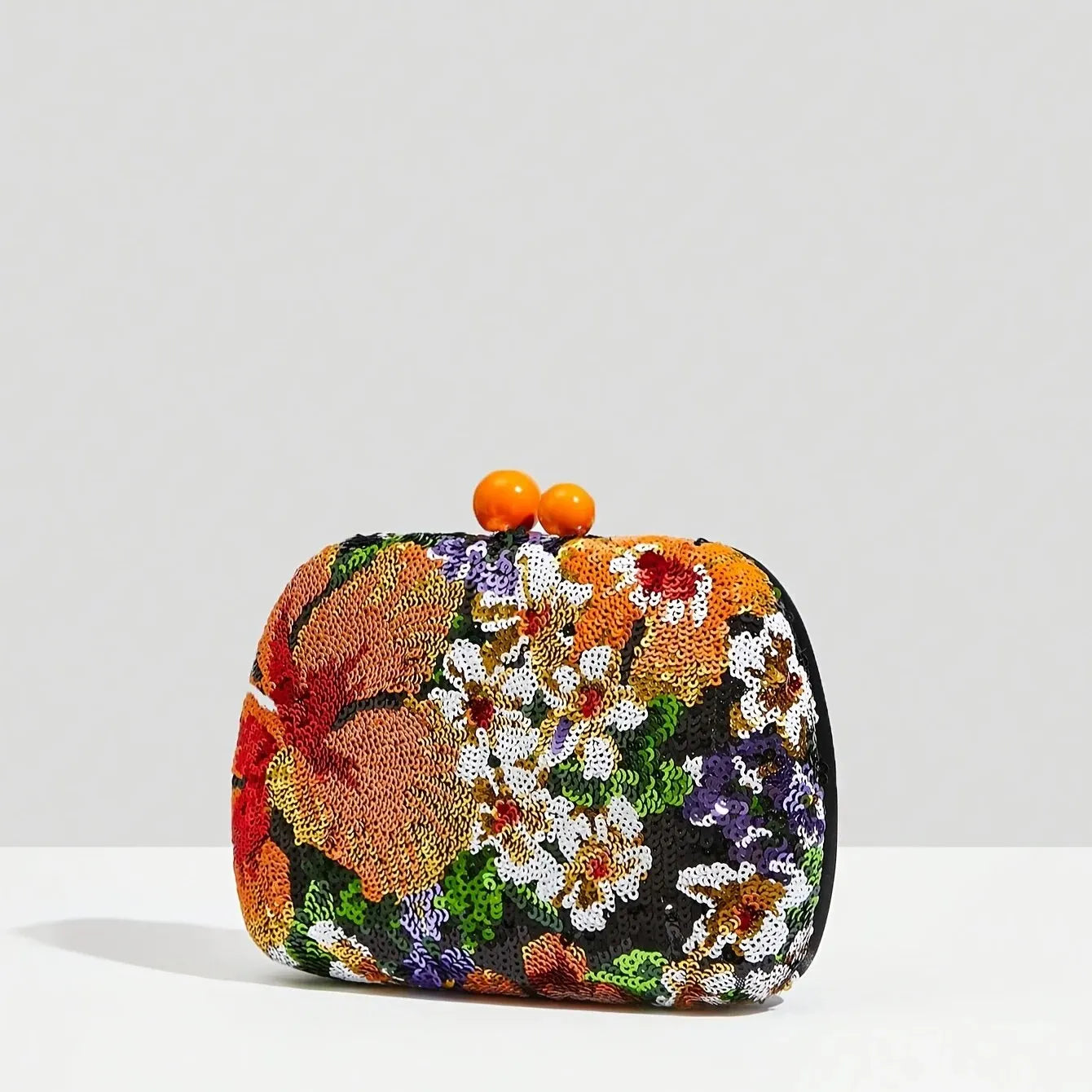 Bolsa Feminina de Mão Clutch Bordada Laranja