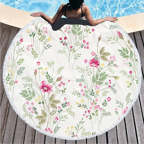 Canga toalha redonda 150cm - estampas florais