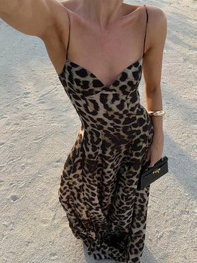 Vestido Longo Verona – Animal Print de Alcinha com Decote em V