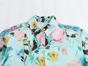 Camisa Floral toque de seda