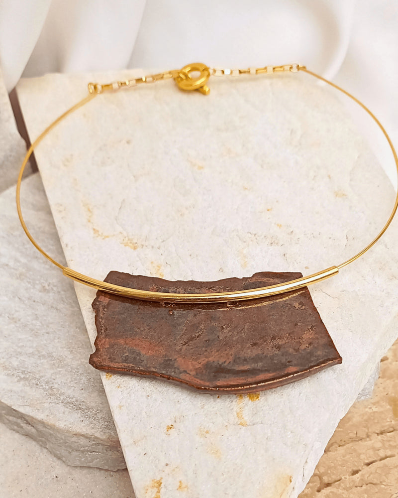 Choker Bronze - Em Cerâmica Artesanal