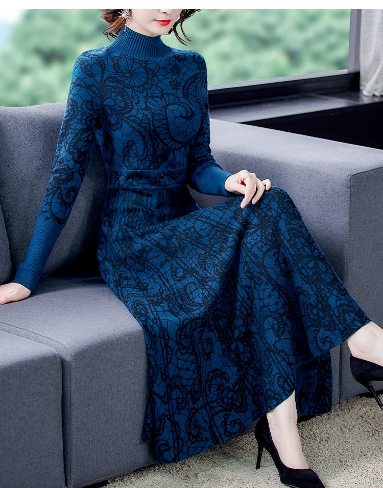 Vestido de lã Carlota Azul