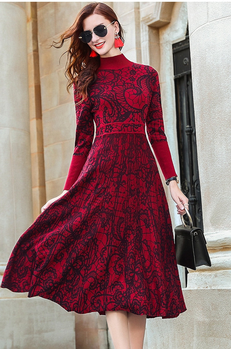 Vestido de lã Carlota Vermelho